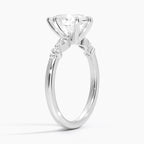 18K Solid Gold Verdina Pear Accent Lab Diamond Ring