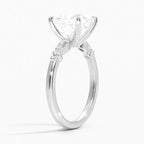 18K Solid Gold Verdina Princess Accent Lab Diamond Ring