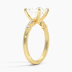18K Solid Gold Verdina Princess Accent Lab Diamond Ring