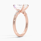 18K Solid Gold Verdina Radiant Accent Lab Diamond Ring
