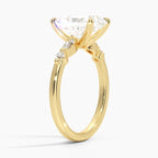 18K Solid Gold Verdina Radiant Accent Lab Diamond Ring