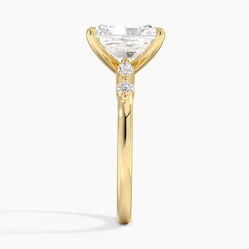 Verdina Accents (Marquise and Round Side Stones) Lab Diamond Ring in 18K Gold - Radiant
