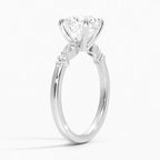 18K Solid Gold Verdina Round Accent Lab Diamond Ring