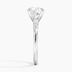 18K Solid Gold Verdina Round Accent Lab Diamond Ring
