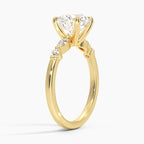 18K Solid Gold Verdina Round Accent Lab Diamond Ring