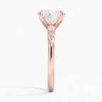 18K Solid Gold Verdina Oval Accent Lab Diamond Ring