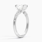 18K Solid Gold Verdina Oval Accent Lab Diamond Ring