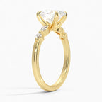 18K Solid Gold Verdina Oval Accent Lab Diamond Ring