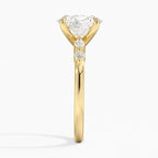 18K Solid Gold Verdina Oval Accent Lab Diamond Ring