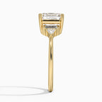 18K Solid Gold Violet Asscher Accent Lab Diamond Ring