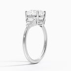 18K Solid Gold Violet Cushion Accent Lab Diamond Ring