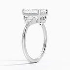 18K Solid Gold Violet Emerald Accent Lab Diamond Ring
