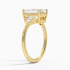 18K Solid Gold Violet Emerald Accent Lab Diamond Ring