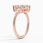18K Solid Gold Violet Marquise Accent Lab Diamond Ring