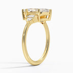18K Solid Gold Violet Marquise Accent Lab Diamond Ring