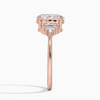 18K Solid Gold Violet Oval Accent Lab Diamond Ring