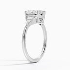 18K Solid Gold Violet Oval Accent Lab Diamond Ring
