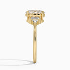 18K Solid Gold Violet Oval Accent Lab Diamond Ring