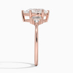 18K Solid Gold Violet Pear Accent Lab Diamond Ring