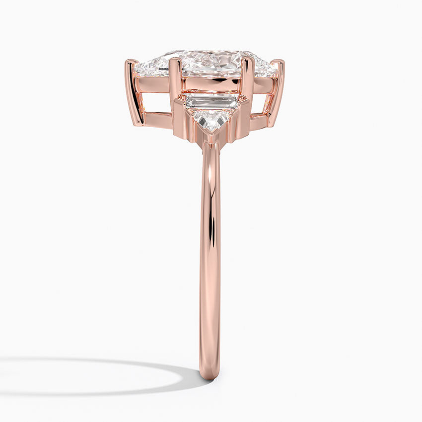 18K Solid Gold Violet Pear Accent Lab Diamond Ring