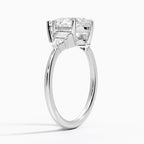 18K Solid Gold Violet Pear Accent Lab Diamond Ring