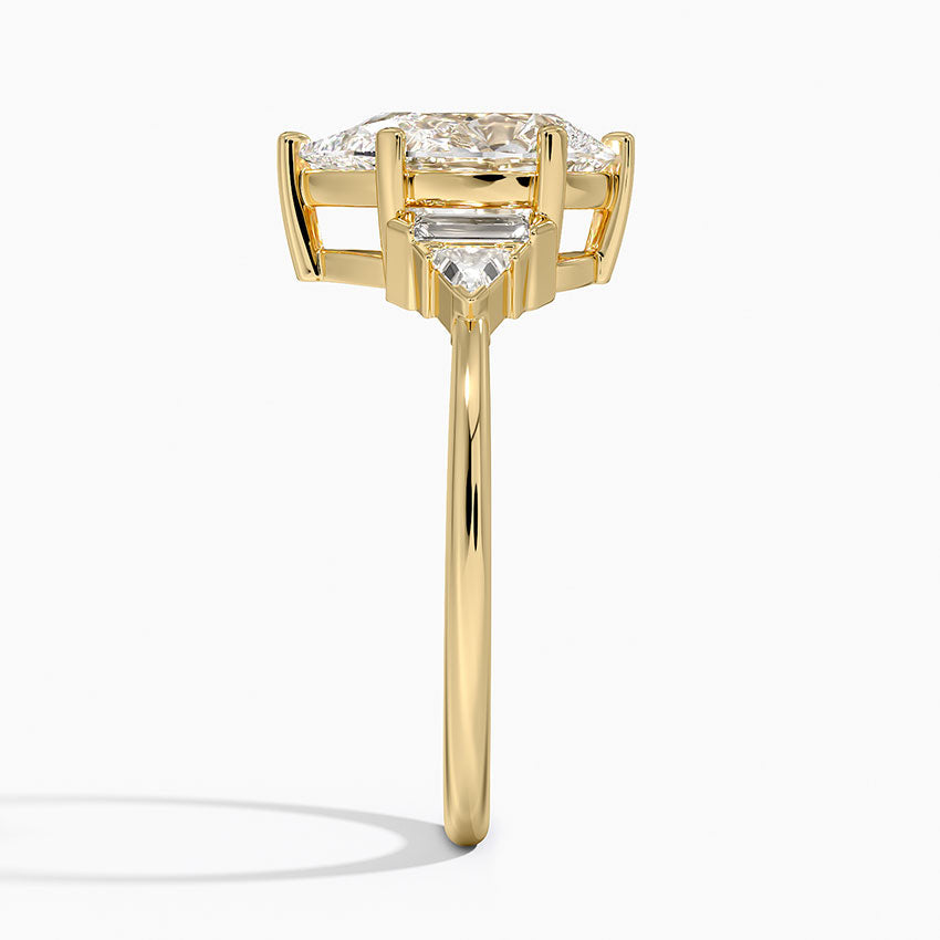 18K Solid Gold Violet Pear Accent Lab Diamond Ring