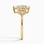 18K Solid Gold Violet Pear Accent Lab Diamond Ring
