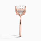 18K Solid Gold Violet Princess Accent Lab Diamond Ring