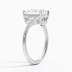 18K Solid Gold Violet Radiant Accent Lab Diamond Ring