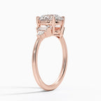 18K Solid Gold Violet Round Accent Lab Diamond Ring