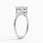 18K Solid Gold Violet Round Accent Lab Diamond Ring