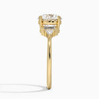 18K Solid Gold Violet Round Accent Lab Diamond Ring