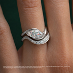 18K Solid Gold Velora Eye Marquise Solitaire Ring Set