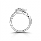 18K Solid Gold Velora Eye Marquise Pavé Lab Diamond Ring