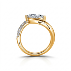 18K Solid Gold Velora Eye Marquise Pavé Lab Diamond Ring