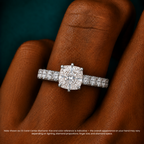 18K Solid Gold Venera Emerald Lab Diamond 0.5 Carat Ring