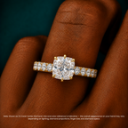 18K Solid Gold Venera Emerald Lab Diamond 0.5 Carat Ring