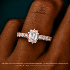 18K Solid Gold Venera Emerald Lab Diamond 0.5 Carat Ring