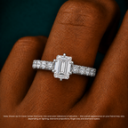 18K Solid Gold Venera Emerald Lab Diamond 0.5 Carat Ring
