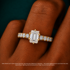 18K Solid Gold Venera Emerald Lab Diamond 0.5 Carat Ring