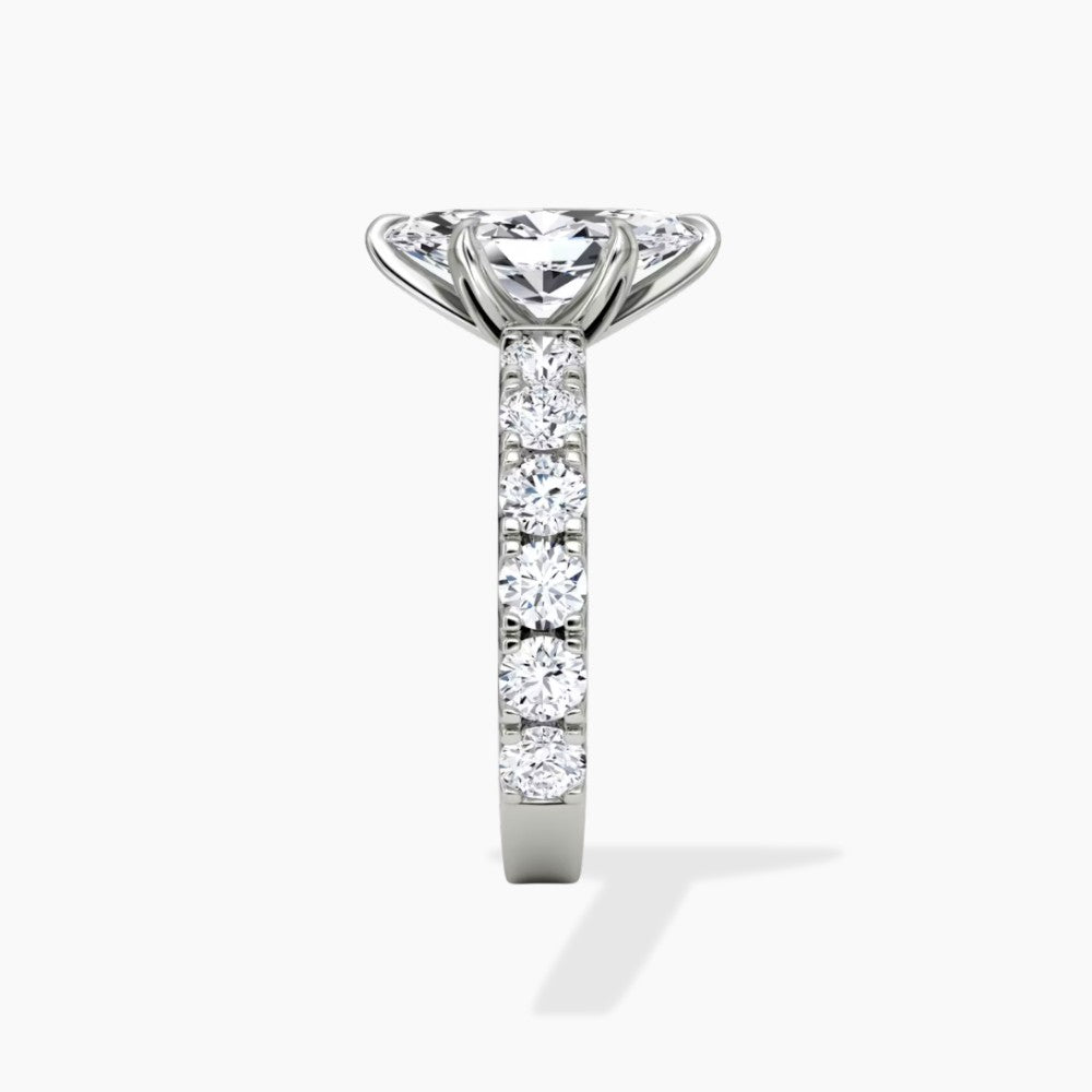 18K Solid Gold Venera Marquise Lab Diamond 0.5 Carat Ring Set