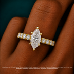 18K Solid Gold Venera Emerald Lab Diamond 0.5 Carat Ring