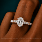 18K Solid Gold Venera Emerald Lab Diamond 0.5 Carat Ring