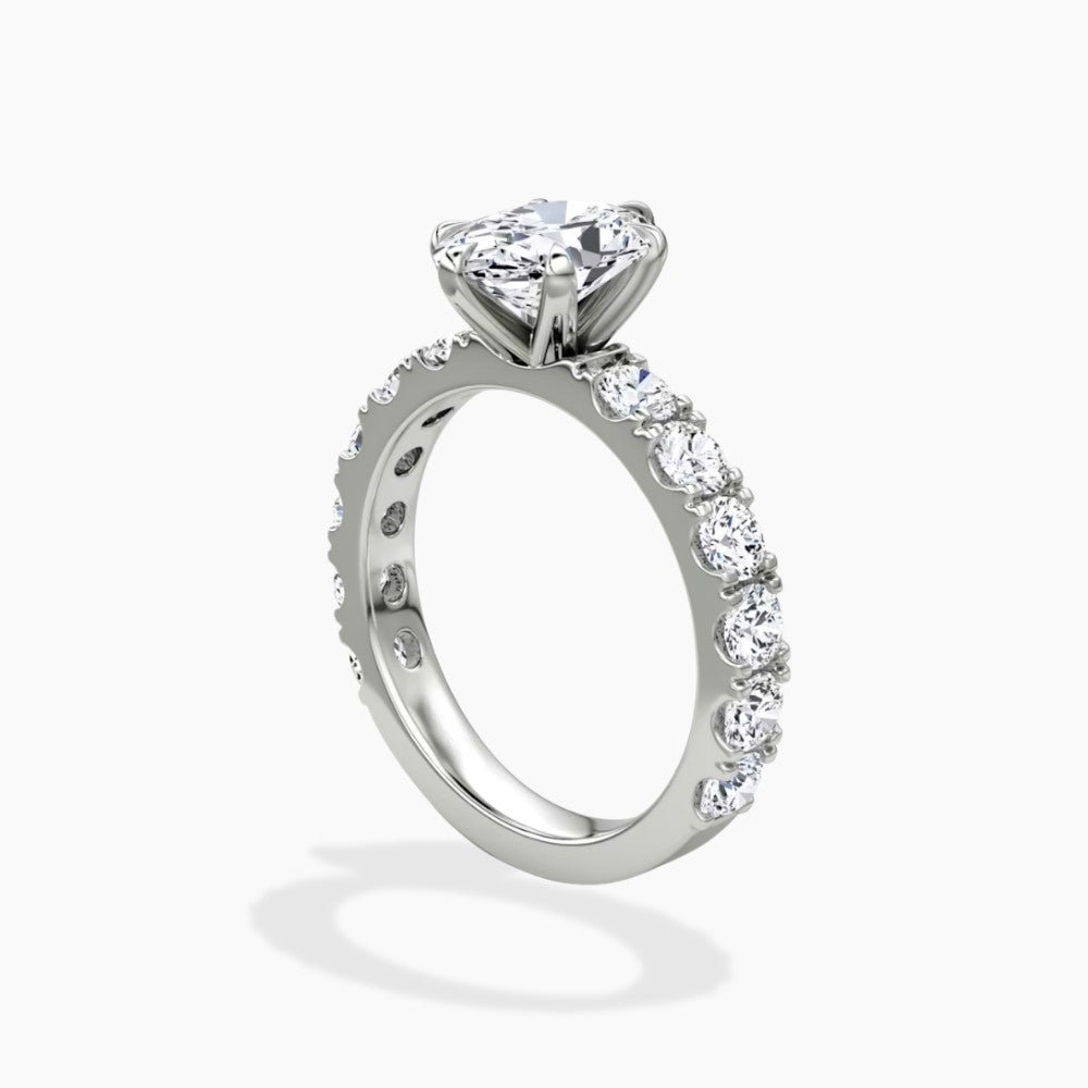 18K Solid Gold Venera Oval Lab Diamond 0.5 Carat Ring Set