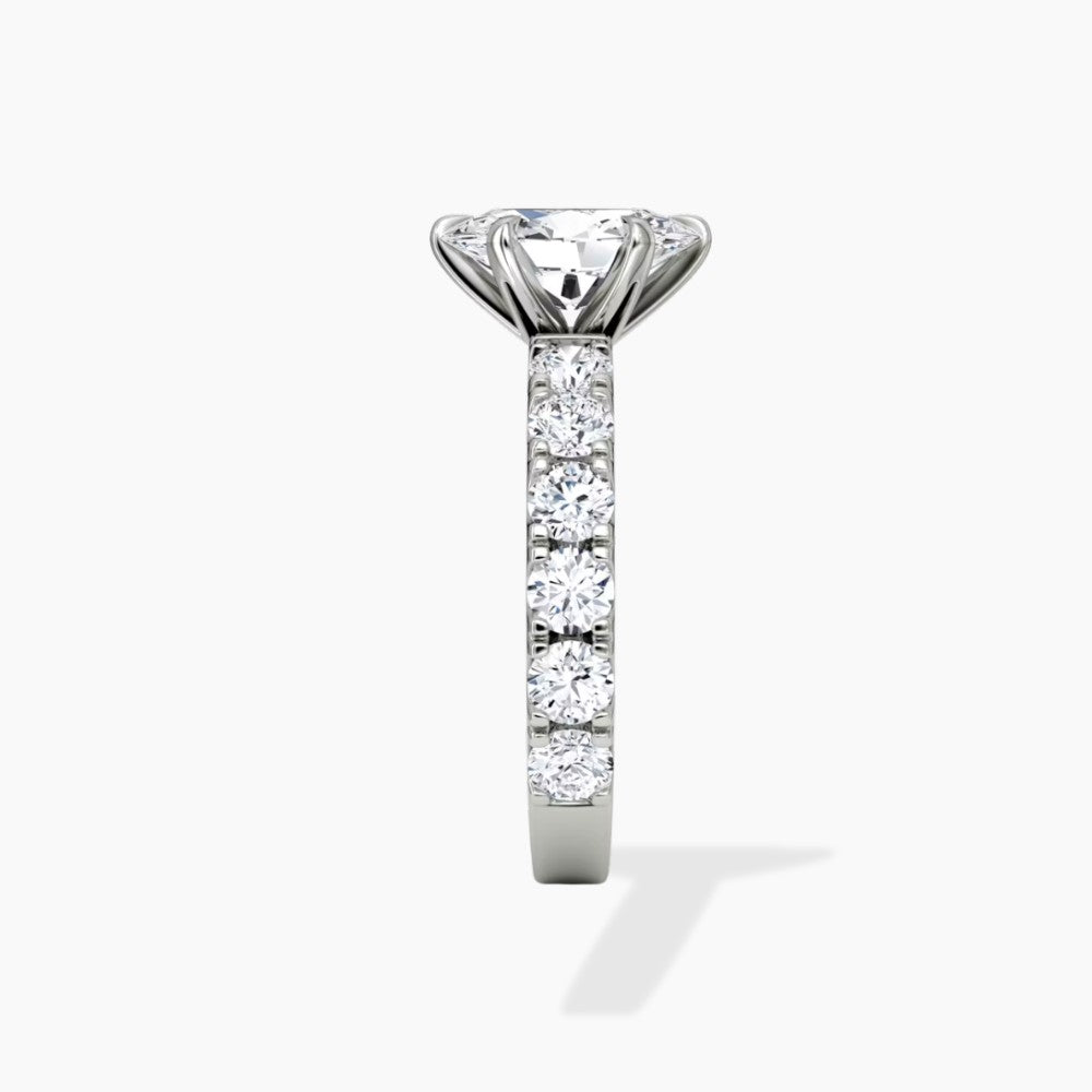 18K Solid Gold Venera Oval Lab Diamond 0.5 Carat Ring Set