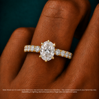 18K Solid Gold Venera Emerald Lab Diamond 0.5 Carat Ring