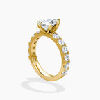 Pear Cut Shared-Prong Diamond Engagement Ring in Solid Gold⁠