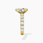 Pear Cut Shared-Prong Diamond Engagement Ring in Solid Gold⁠