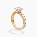18K Solid Gold Venera Princess Lab Diamond 0.5 Carat Ring Set