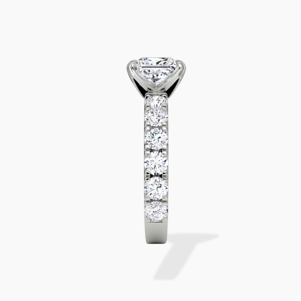 18K Solid Gold Venera Princess Lab Diamond 0.5 Carat Ring Set